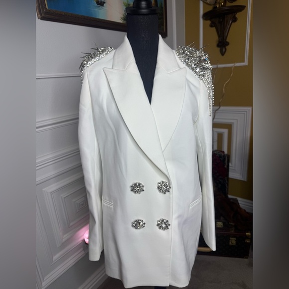 The Philipp Plein Crystal-Embellished Double-Breasted Blazer MSRP$4465 - Picture 13 of 17